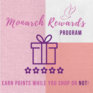  Rewards program icon with a butterfly.  Earn points when you spend or not 
