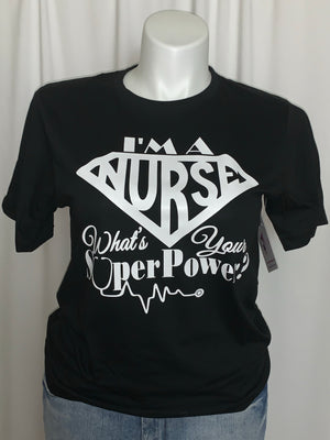 Super Nurse T-Shirt- White Print